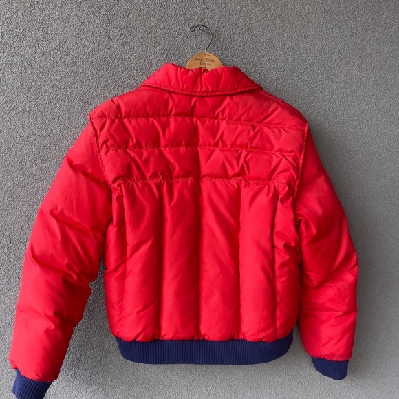 Red and Blue Large Topher Down Jacket, Jacket for Him, Vintage Winter Jacket, - Picture 2 of 7